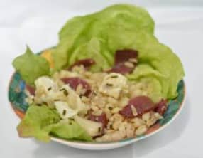 Salade d’Ebly au magret de canard et chèvre