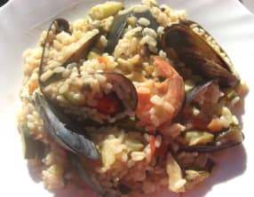 risotto aux fruits de mer et spumante