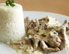 Riz parfumé aux girolles à la crème