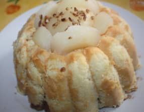 Charlotte poire et mousse au chocolat