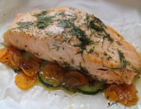 Papillote de saumon au micro-ondes
