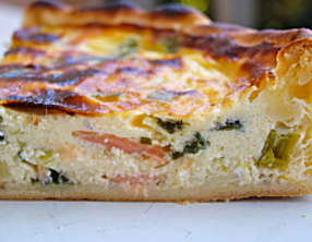 Quiche aux poireaux et saumon