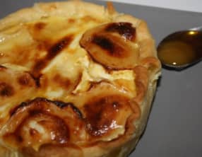 Tartelette chèvre lardon et miel