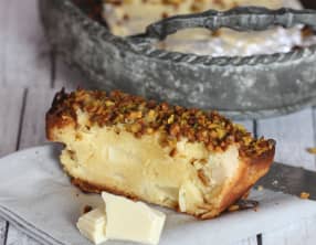 cake croquant fondant pomme poire et chocolat blanc