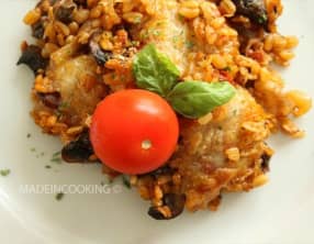 Gratin d'Ebly sauce tomates cerises