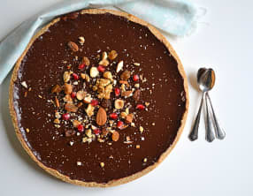 Tarte au chocolat façon mendiants