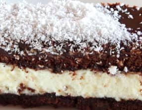 Gâteau fondant chocolat mousse coco