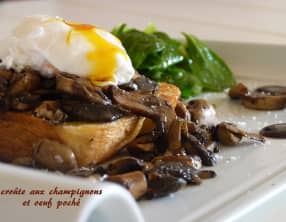Croûte forestière, champignons et oeuf poché