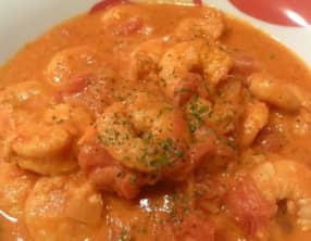 Crevettes aux Tomates et Lait de Coco