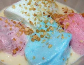 île flottante multicolore