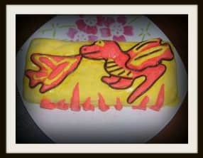 Gâteau dragon bicolore