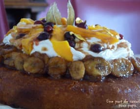 Savarin aux fruits exotiques et chantilly lait de coco