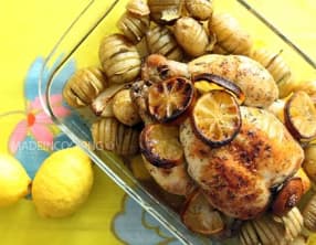 Poulet rôti aux citrons et au thym