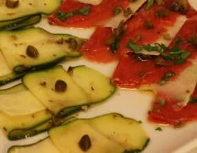 Carpaccio de boeuf et courgette