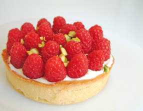 Tarte framboise pistache
