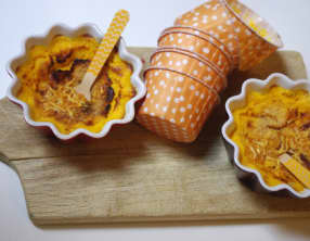 Flans aux carottes, curry et moutarde
