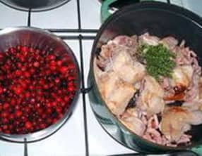 Lapin au vinaigre et aux airelles