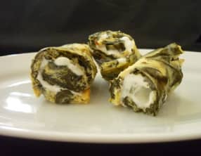 Petits roulés aux blettes et au chèvre