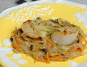 Coquilles St Jacques et ses petits légumes