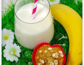 Muffin banane, noix et céréales complètes