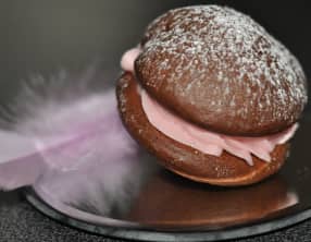 Whoopies chocolat, fraises bonbon