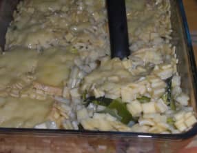 Gratin de poireaux, crozets et abondance