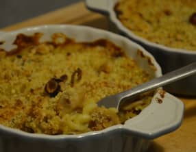 Gratin de pâtes à la béchamel de légumes