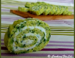 Roulé apéritif épinards wasabi et fromage de chèvre