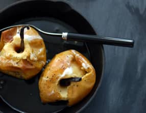 Pommes au four, brandy, érable et vanille