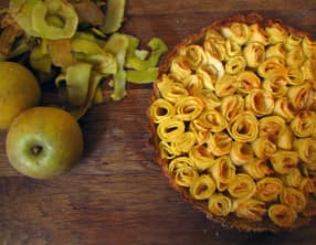 Tarte aux pommes façon bouquet de roses