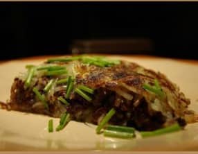 Galettes pommes de terre boudin noir