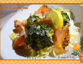 Pâtes au saumon fumé et aux brocolis