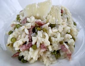 Risotto aux petits pois et lardons