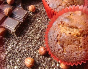 Cakes au chocolat praliné et noisettes