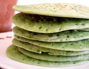 Pancakes végétariens au thé matcha