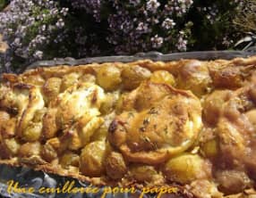 Tarte fine aux légumes de printemps et sorbet tomate, basilic et ail