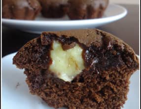 Muffin au chocolat noir fourré à la vanille