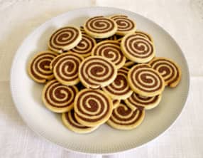 Sablés spirales amande, vanille et chocolat