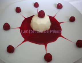 Panna cotta à la vanille et aux framboises