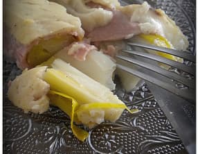 Gratin de poireaux au jambon
