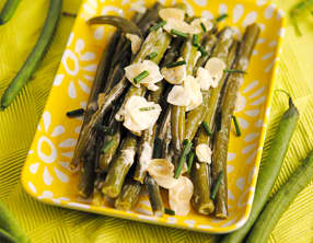 Haricots frais à la crème et aux amandes
