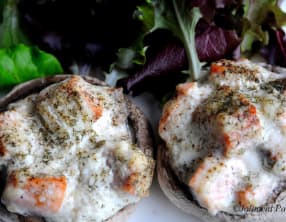 Champignons farcis au saumon et à l'aneth