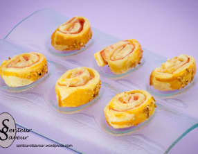 Petits roulés au jambon et au fromage
