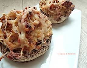 Champignons farcis thon et pesto rouge