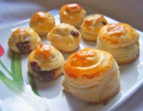 bouchées feuilletées chocolat fondant et banane