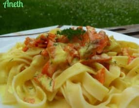 Tagliatelles au Saumon Fumé et Curry