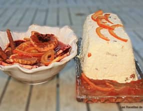 Nougat glacé et sa soupe d’oranges aux épices