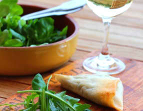 Feuilles de brick, agneau et menthe fraîche