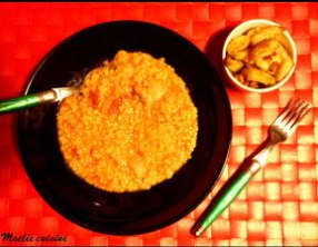 Dahl de lentilles corail et potato wedges ail paprika