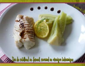 Dos de cabillaud, caramel au vinaigre balsamique